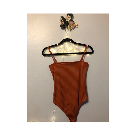 Missguided Tops - Misguided orange ribbed bodysuit